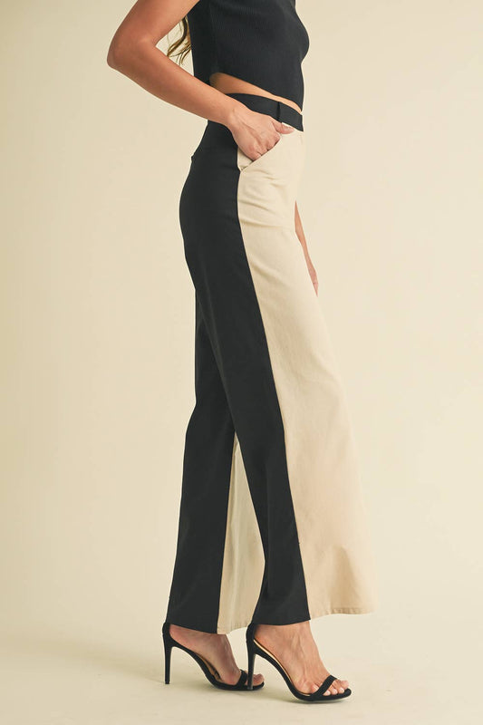 The Linen Color Block Trouser