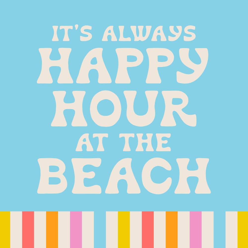 Cocktail Napkins - Happy Hour At The Beach