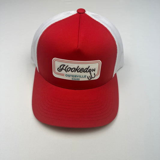 Hooked On Osterville Trucker Hat Red/White/Turquoise