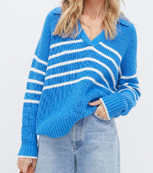 Creme Blue Kimberly Sweater