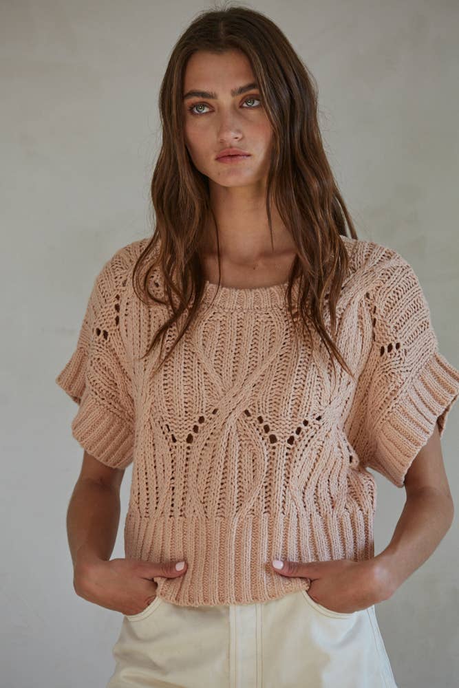 Cali Crochet Top Dusty Pink