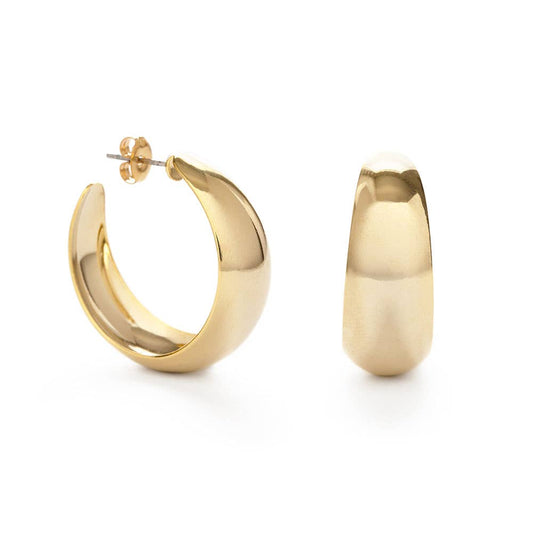 Angie Vintage Hoop Earrings: Medium / Yellow Gold