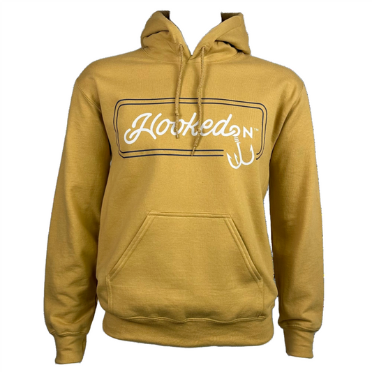 Hooked On Hoodie Gold with Navy/White