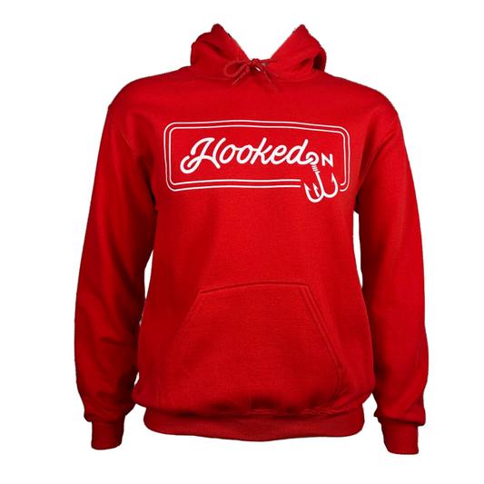 Hooked On Hoodie Red with White